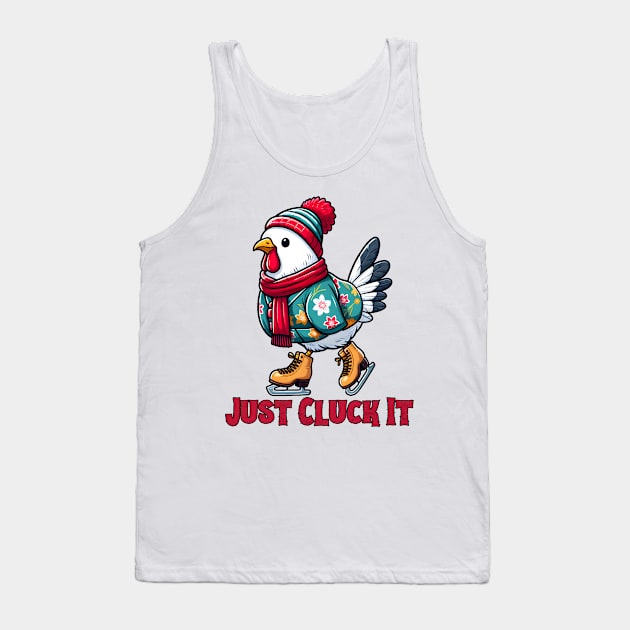 Ice skating chicken Tank Top by Japanese Fever